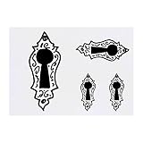 Azeeda 4 x 'Fancy Key Hole' Temporary Tattoos - Water Resistant, Skin-Safe, Non-Toxic Transfers, Mixed Sizes (TO00046623)