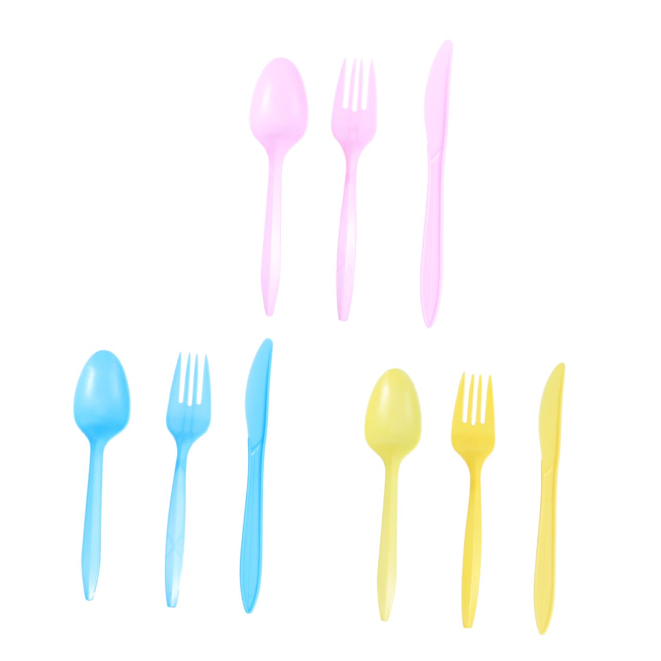 FOMIYES Stylish Bulk Box 18pcs Pink Party Cutlery Set Disposable Spoons Forks Knives for Boys and Girls Tea Desserts