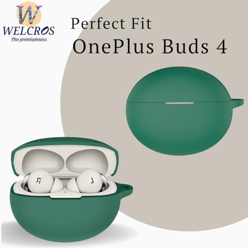 Image of WELCROS Soft Silicone Protective Case Cover for OnePlus Buds 4 (Green)