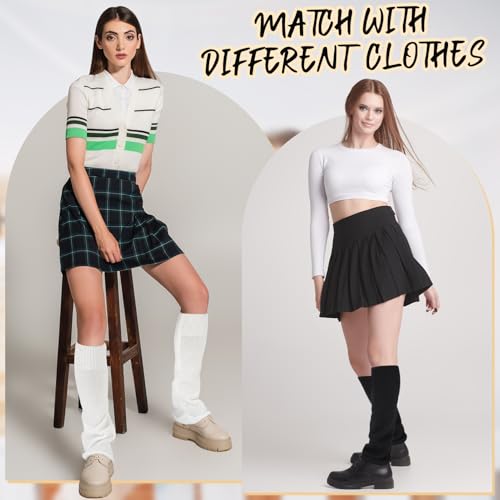 Leg Warmers for Women Girls 3 Pairs Y2k Knit Leg Warmer Winter with Sequin, Kawaii Long Knit Socks Goth Harajuku Y2k Accessories3