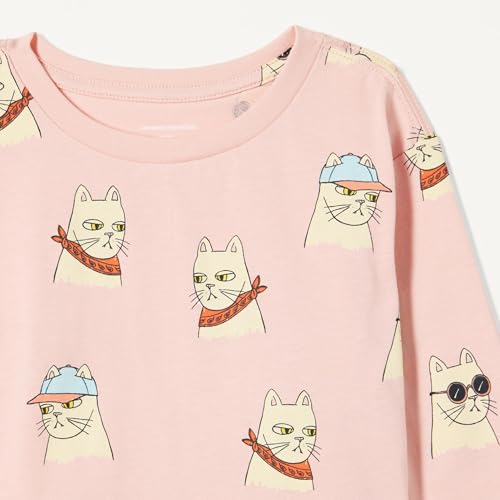 Image of Amazon Essentials Babies, Toddlers and Girls' Long Sleeve Cotton T-Shirts, Pack of 3