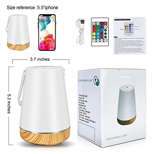 bnehhov lampe de chevet veilleuse enfant 13 couleurs rgb lampe led nuit tactile usb rechargeable lampe de table portable télécommande lampes de chevet minuterie pépinière lamp rouge sos lampe