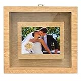 NIRALIS Ritual arena boda marco ceremonia roble claro con cristal frontal, cierre magnético y recuerdo nupcial decorativo - 24x26x5 cm sin arena