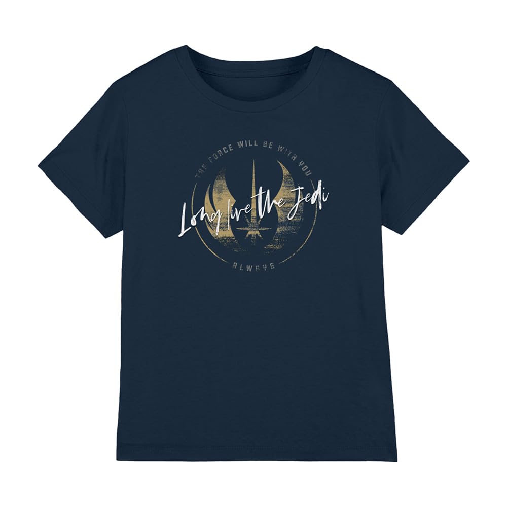 Star Wars Obi-Wan Kenobi Long Live The Jedi Unisex Kids T-Shirt Navy 7-8 Years UK