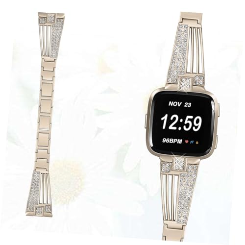 Correa de reloj de acero inoxidable tipo pulsera con pedrería brillante 7
