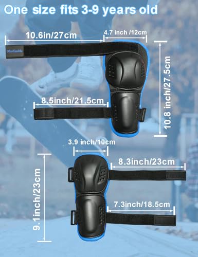 Kids Knee Shin Guard with Elbow Pads for Cycling Motorcycle ATV, Outdoor Sports Protective Gear Suitable for Motocross Skateboarding Skating e-Bike Dirt Bike (Blue(for 3-9 YO)) - Thumbnail 5