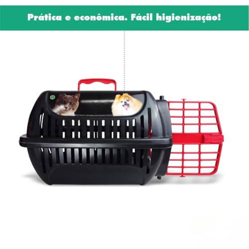 Caixa de Transporte para cachorro Coelho gato e hamister(Preto com Verde Tifany)