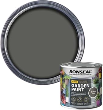 AOC24 Garden Fence Paint 250ml – Multi-Surface Exterior Paint for Wood, Brick, Metal, Stone & Terracotta – Waterproof, Resists Fading, Matt Finish for Sheds, Fences, Garden Furniture Charcoal Grey