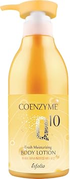 esfolio Coenzyme Q10 Body Lotion Moisturizing Shower Gel with Grapefruit, Lemon & Pearl Extracts Lightweight Hydration for Dry Skin Korean Skincare 500 ml / 16.9 fl oz