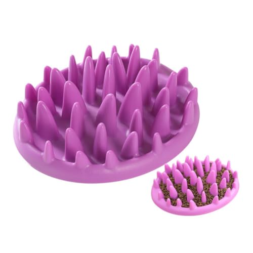 TOYANDONA Gamelle pour Chien à Alimentation Lente en Plastique Couleur Pourpre Forme Jungle, Protection de l'environnement, Voyage