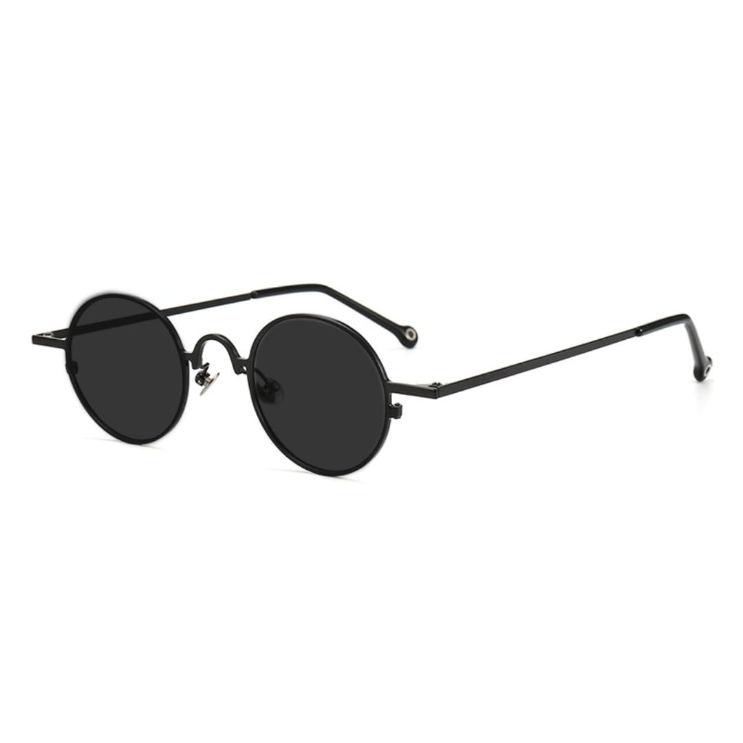 Gafas de sol vintage de titanio puro con montura redonda pequeña para hombre, estilo punk, UV400, circulares