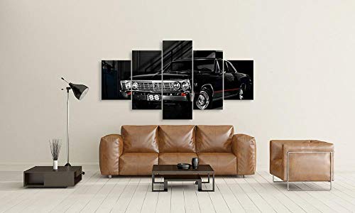 Décoration salon élégante avec tableau triptyque 5 pièces de voiture de sport vintage