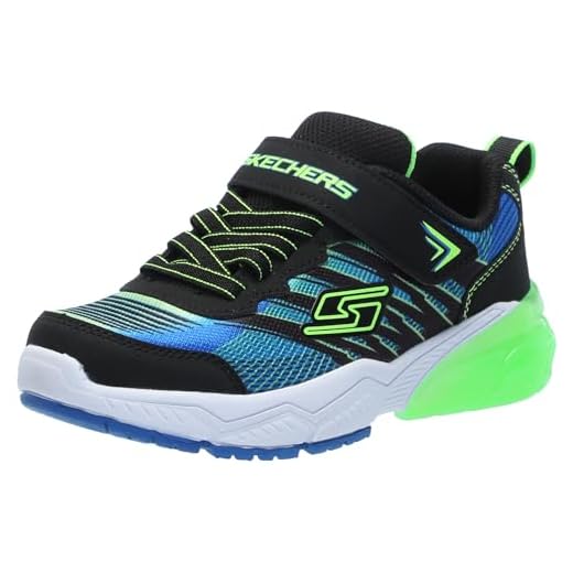 Skechers Unisex-Child Thermoflux 2.0 - Brodox Sneaker, Black/Blue/Lime, 13 Little Kid-Wide Width