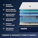 Best Mattress for Side and Stomach Sleepers with Back Pain (2026 Guide) 11 Nectar Classic Hybrid 12” Queen Mattress - Medium Firm - Memory Foam & Innerspring Coils - Cooling Top Layer - Back Pain Relief - Mattress in a Box - 365-Night Trial & Forever Warranty