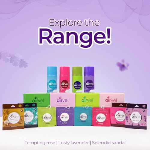 Image of Airvel Lavender Fragrance Spray Pack of 2 (217ml each) | Non-Toxic, Safe | Long-Lasting Bathroom Freshener Spray for Toilet & Room