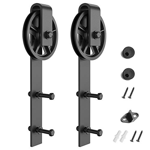 SMARTSTANDARD Sliding Barn Door Hardware Hangers 2pcs (Big Wheel Hangers)