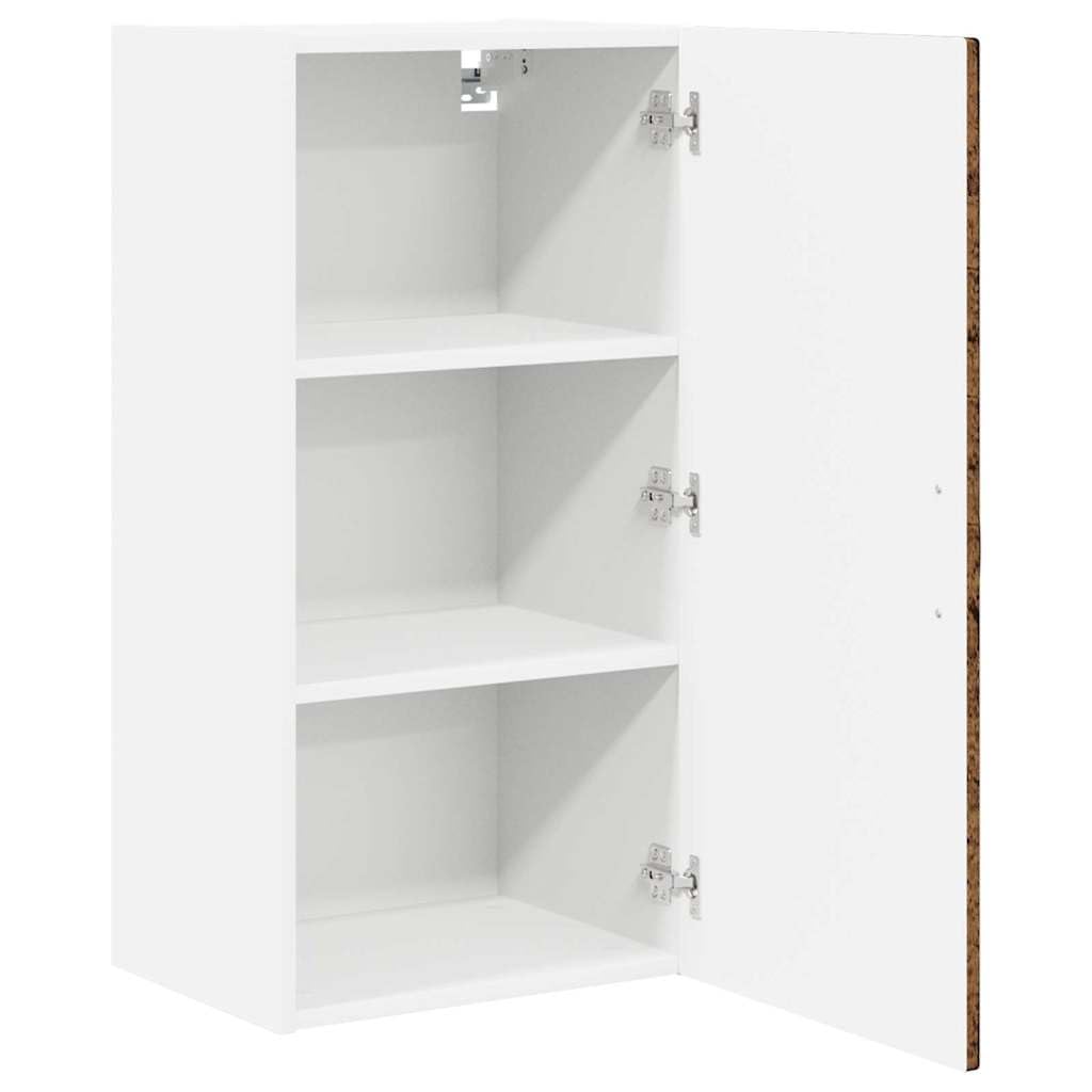 Küchenschrank mit Regal Altholz 40 x 31 x 80 cm Holzwerkstoff Vorratsschrank Küchenaufbewahrung mit vielen Fächern für Geschirr und Kochutensilien