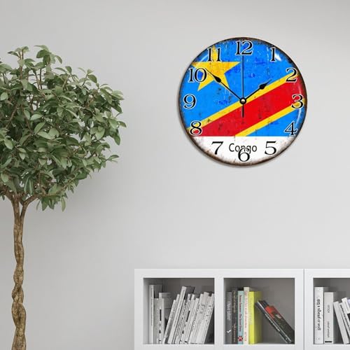 Horloge murale Congo en bois de qualité supérieure, cadran sans bruit - 6