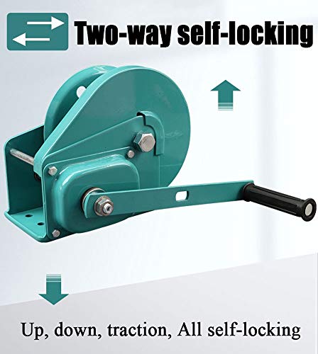 Winche manual con cable y gancho, 1200lbs, 20 m miniatura 3