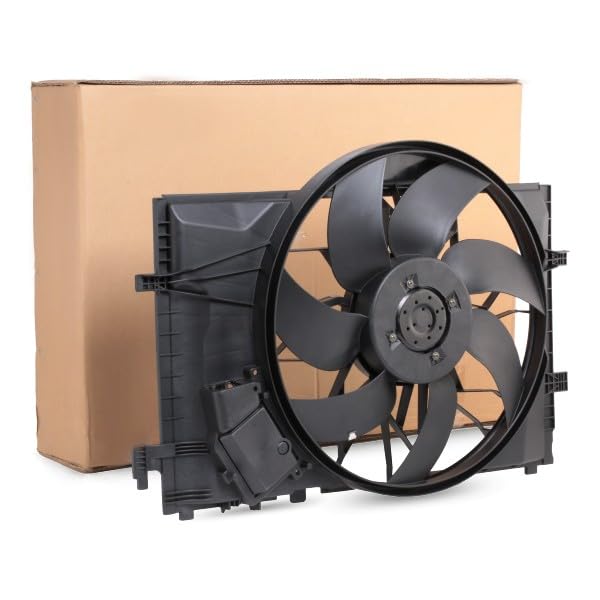 RIDEX 508R0085 Ventilador de motor con unidad de control con bastidor radiador (armazón) Motor sin escobillas Compatible con MERCEDES-BENZ Clase C Sedán W203