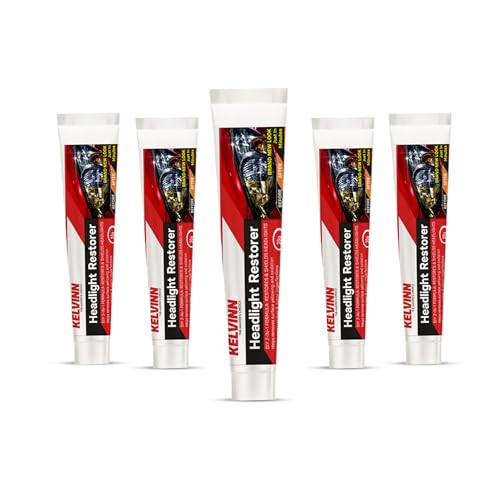 Image of Kelvinn Headlight Restorer 100g,Removes Yellowing, Fades & Scratches, Restores Clarity & Shine for Car and Bike Headlights, Improves Night Visibility (Pack of 5)