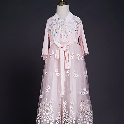 Chinois Robe Chinoise Bébé Fille Cheongsam Enfant Tang Costume Princesse Robe pour Nouvel an Fête d'anniversaire Costume Robe Jupe Traditionnelle-Pink||140cm Cover