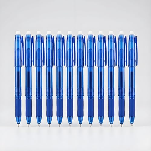Bolígrafos borrables de gel azul VILMA, pack de 12