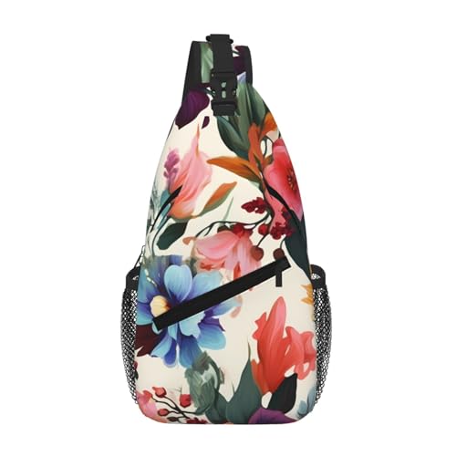 Floral Printed Cross Chest Bag Diagonally Chest Messenger Bag