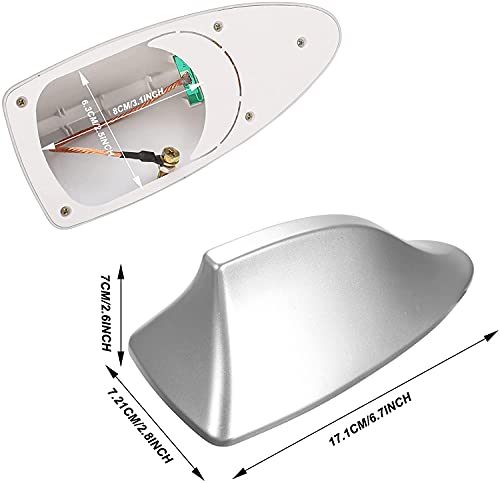 Image of CarFrill Car Shark Fin Antenna Waterproof Radio Signal (Car Shark Fin Antenna Cover-Silver)