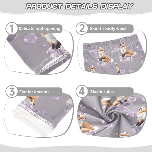 ALAZA Girls' Leggings Children's Yoga Pants Skinny Printed Dance Fox Dream Bubble Comfortable 4T2