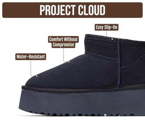 Image of Project Cloud 100% Genuine Leather Platform Ankle Boots for Women