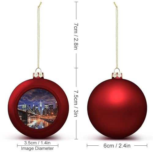 Boules de Noël New York Night incassables pour sapin sans risque