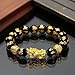 2pcs Feng Shui Obsidian Beads Wealth Bracelet Gold Black Pixiu Wealth and Good Luck Unisex Bracelet, Suitable for Any Occasion
