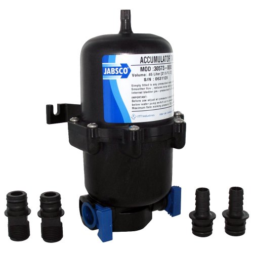 Réservoir d'accumulateur Jabsco mini 30573-0003 noir anti-pulsation pour pompe à eau