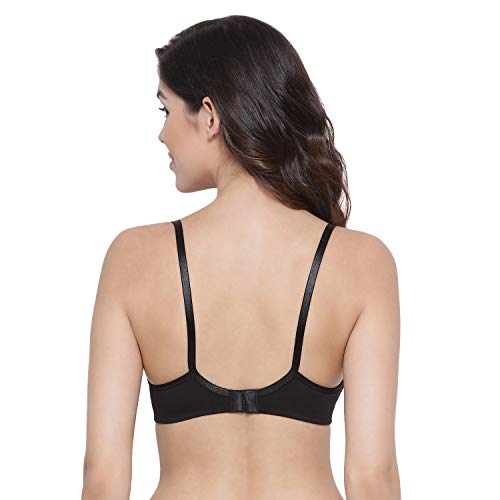 Image of Lyra Women's Non-Padded BRA-501 Plunge Bra 501 2PC Black & Skin 32B