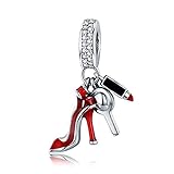 925 Sterling Silver high Heels Pendants Fashion Personality fit pandora Charms Bracelets Necklaces for women