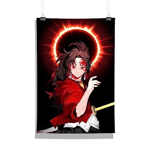 Image of MCSID RAZZ - Demon Slayer - Yoriichi Tsugukuni Design A4 Size Poster (With Frame) - Best Gift For Demon Slayer Fans /Best Artifacts To Your Home & Decor /For Anime Fandom