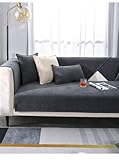 Edumov Sofa Überzug, Sofaschoner Rutschfester - Sofabezug Couchschoner L Form Ecksofa- Couch Überzug 2 3 4 Sitzer - Sofa Cover Überwurfdecke - Weiche Sofadecken Sitzfläche(Grau, 70x150cm)