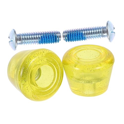 KICHOUSE 1Pair Replaceable Professional Skate Toe Stops Wear Resistant Skate Brakes for Roller Skating Portable Skate Plugs with Screws Height for Stability and Control