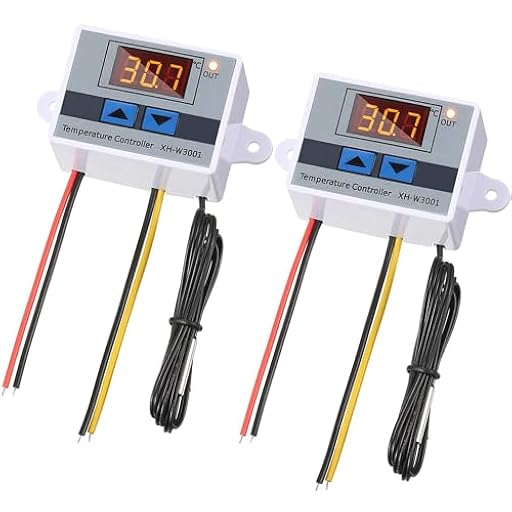 Greluma 2PCS Interruptor de termostato AC 110V-220V con sonda impermeable,módulo controlador de temperatura LED digital XH-W3001,termostato de enfriamiento de calefacción programable de -50 ℃ a 110 ℃ | Ya disponible en tu tienda friki favorita! En mundofriki.es!