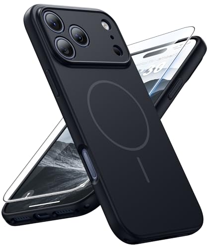 Image of FNTCASE for iPhone 17 Pro Case: [Compatible with Magsafe] Solid Matte 17 Pro Cases Black with [Screen Protector] [Full Camera Protection] Military Grade Shockproof Protective Phone Cover, 6.3 inch