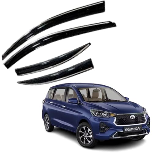 Image of CAR SAAZ Chrome Line Door Visor for Rumion (2023-Present) (Set of 4Pcs) | Rain Guard | Wind Deflector