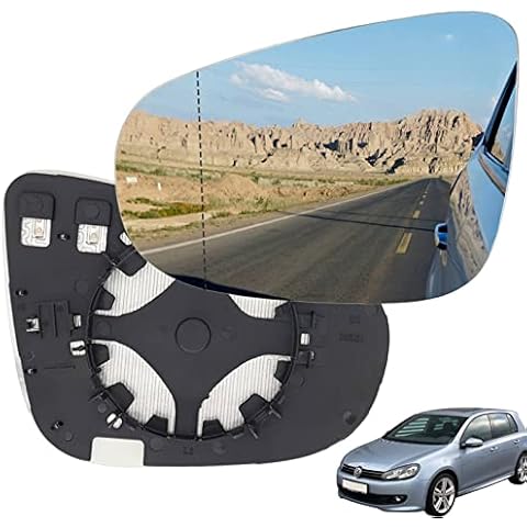AUTOXBERT Heated Wing Mirror Glass Left Side Convex Compatible with VW Golf MK6 2009 2010 2011 2012 Cover