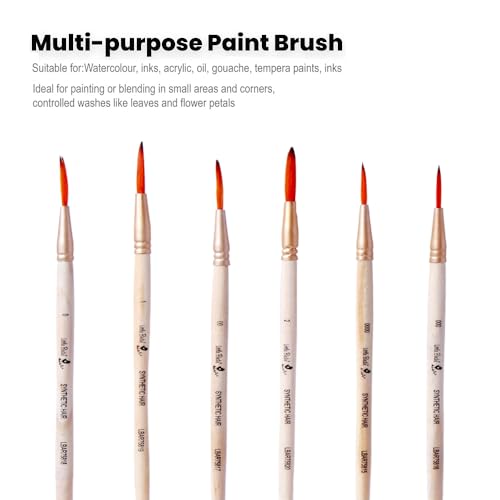 Image of Little Birdie Liner Brush Synthetic Hair Size.0000 000 00 0 1 2 Set of 6 pc