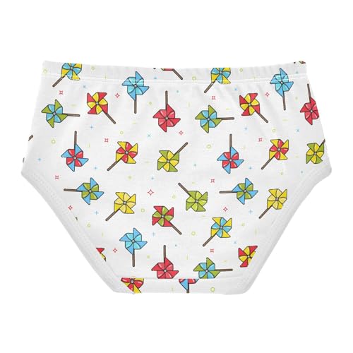 Girls' Underwear Colorful Windmills Cotton Stretch Comfort Toddler Panties2