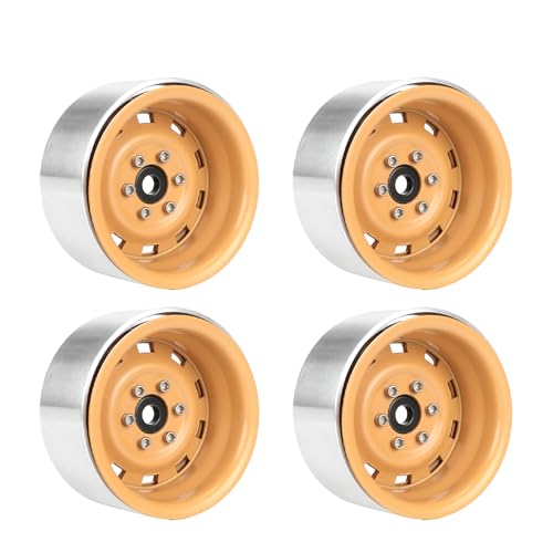 KINGCOO Beadlock Lot de 4 moyeux de jante 1,9" - 8,9 mm - En métal - Deep Dish - Pour voiture 1/10 RC Rock Crawler - Pour TRX4 Axial SCX10 90046 TRX6 TRX4 TF2 D90 GEN8 UTB18 - Taille des pneus 1,9