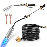 Propane Torch Weed Burner, Flame Thrower with Flame Control Turbo Trigger Push Button Igniter, Weed Torch with 10FT Hose 1,800,000 BTU, Propane Blow Torch for Weeds, Melting Snow, Roofing Asphalt
