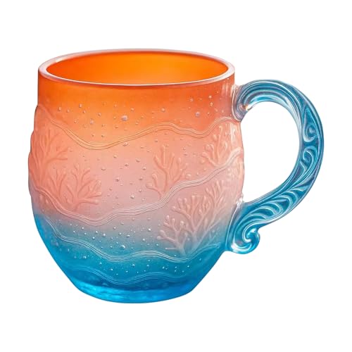 Nhujevkom Taza De Café Divertida,Ola Coral Agarre Cómodo 350ml - Vasos Divertidos Con Diseño De Atardecer,Para Agua Leche Refresco Hogar Oficina Adultos Fiesta De Cumpleaños