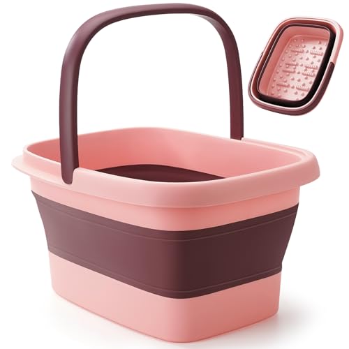 Moohemoo Rosa Faltbares Fußbad mit Massage