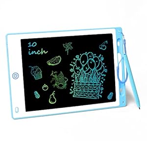 Vicloon Lcd-schrijftablet, 10 Inch Heldere Kleurrijke Elektronische Tekentafel Grafische Tablets doodle pad met afsluitbare wisknop, schrijfbord voor kinderen, wisbare schrijftablet voor meisjes